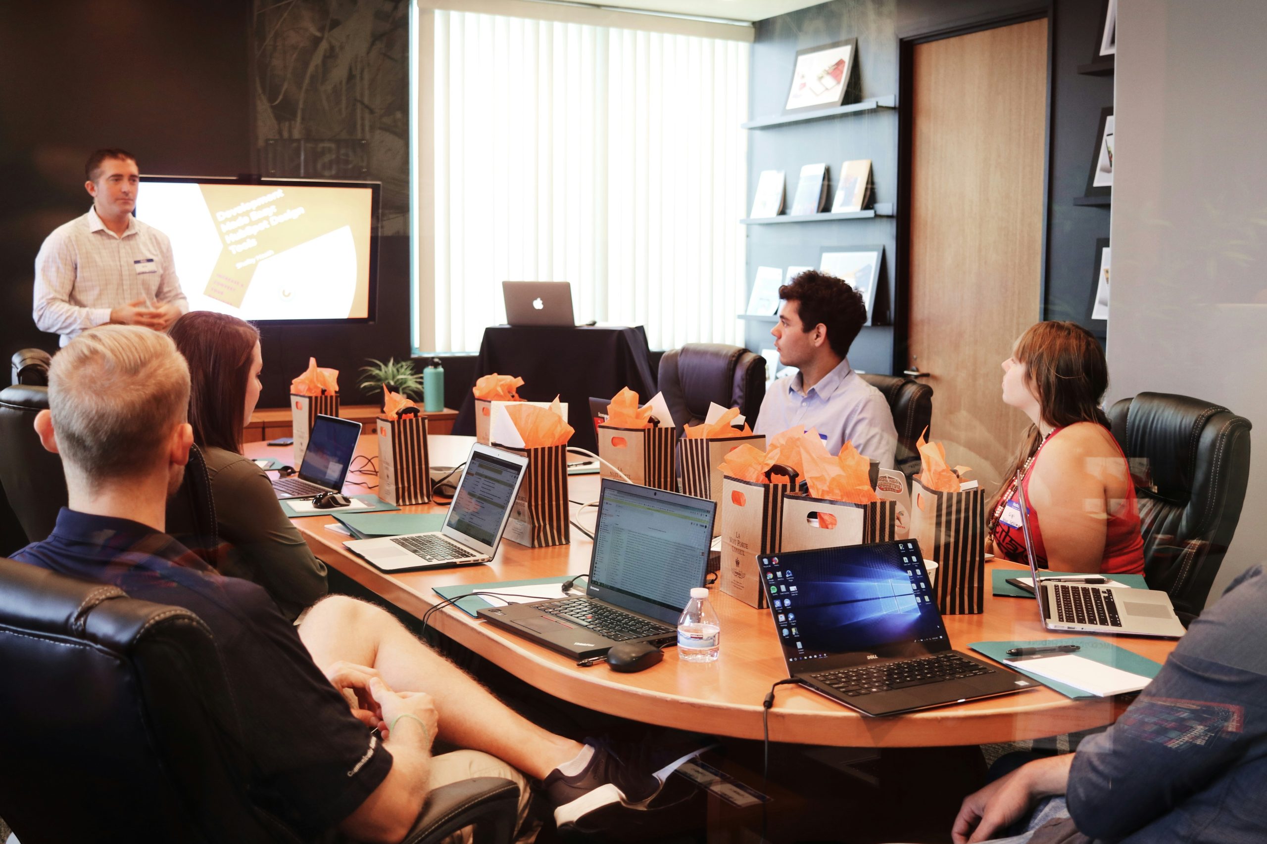 group meeting discussing marketiong together